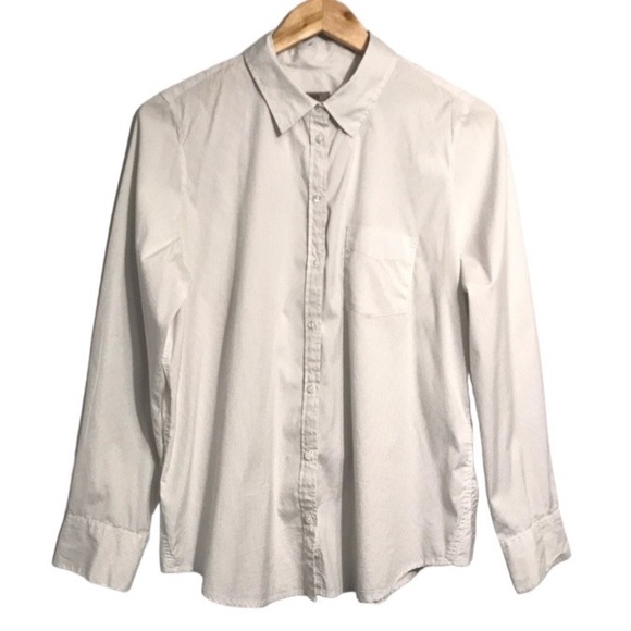 J .JILL  Gray Striped Button Shirt - Picture 1 of 8